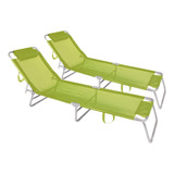 Reposera X2 Playa Pileta Cama Plegable Aluminio Tumbona Mor