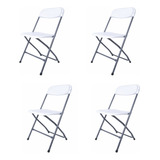 Silla Plegable Plástica Metal Básica Pack 4