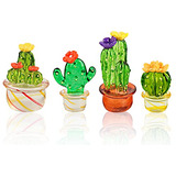 Set Mini Cactus De Cristal Artesanal, Decoración Hogar...