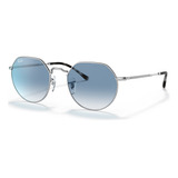 Óculos De Sol Ray Ban Jack Blue Rb3565 0033f 55 Cor Prateado Armação Polished Black Haste Polished Black Lente Black