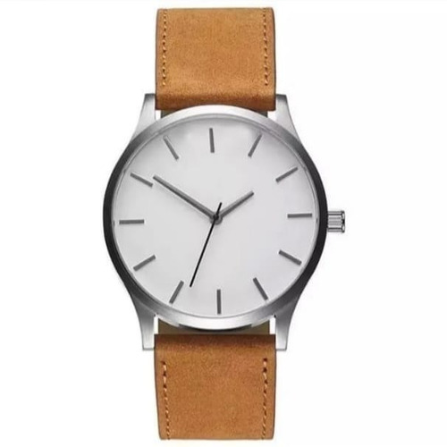 Reloj De Cuero Marron Minimalista Clasico