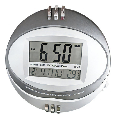Reloj Digital De Pared Y Buro Alarma Fechador Temperatura Numeros Gigantes Redondo 