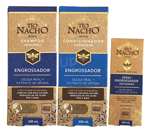  Tio Nacho Antiqueda Shampoo Condicionador, Spray Engrossador