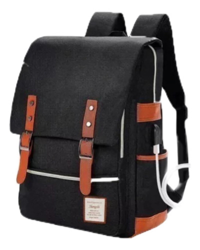 Mochila Antirrobo Impermeable Vintage Usb Porta Notebook