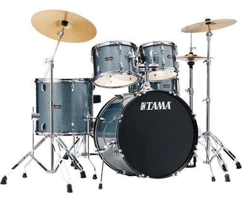 Bateria Tama Stagestar 5 Pzas C/ Atriles, Platillos, Banco Color Azul Acero