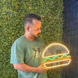 Painel Neon Led Hamburguer Lanche Decorativo Luminoso