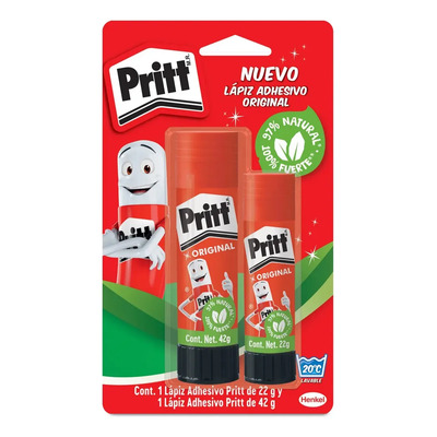Pritt lápiz adhesivo, es un pegamento seguro para niños, ideal para útiles escolares y manualidades, adhesivo resistente para oficina y papelería, pegamento Pritt, 22g y 42g | MercadoLibre