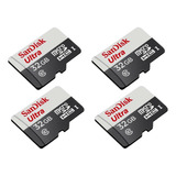 Kit 4 Cartão Memória 32g Sandisk Ótima Opção P/ Camêra Espiã