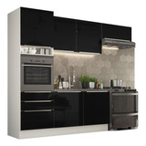 Madesa Gabinete Cocina Integral Completa 260cm Lux Bl/neg 03