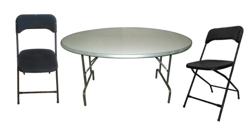 Paquete Mesa Banquete Redonda Y 10 Sillas Plegable Plastica