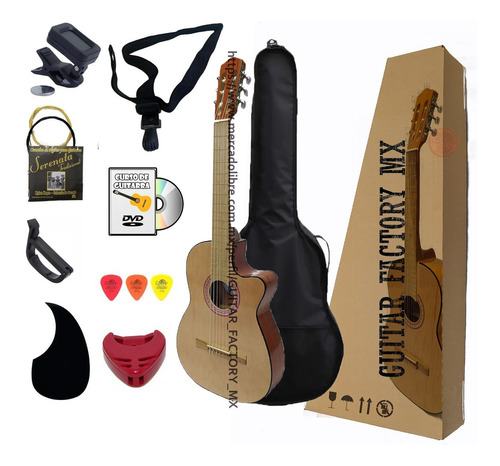Guitarra Acustica Curva Paquete Esencial Accesorios