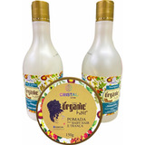 Kit Shampoo + Creme + Pomada Cristal Line Organic Hair