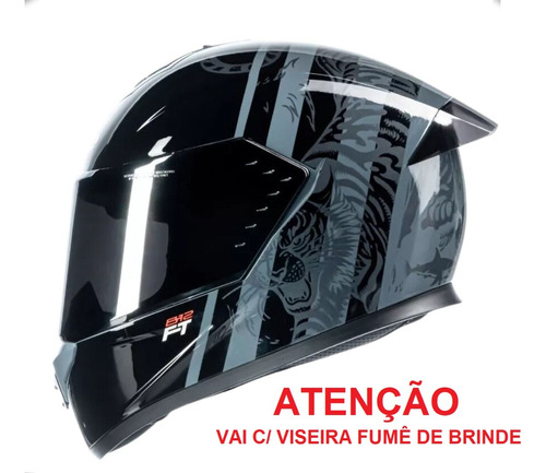 Capacete Moto Bieffe B12 Ft Felipe Titto C/ Viseira Fumê