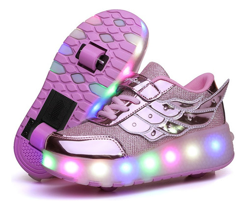 Patines De Tenis En Linea Luminosos Con 2 Ruedas Para Niñas