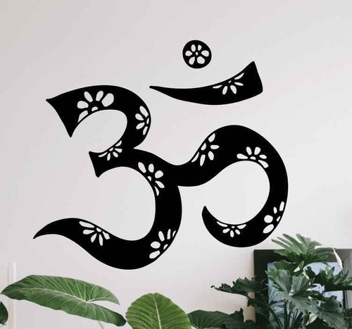 Vinilo Decorativo Yoga Símbolo Om Lotus Pared Vinil