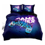 Juego De Ropa De Cama Doble Gamer De 3 Piezas