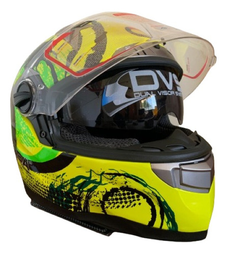 Casco Roda Super Express Verde Neon Motley Cerrado