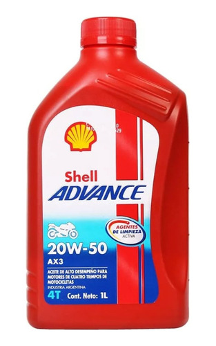 Aceite Shell Advance Ax3 4t 20w50 X 1lt - Mineral