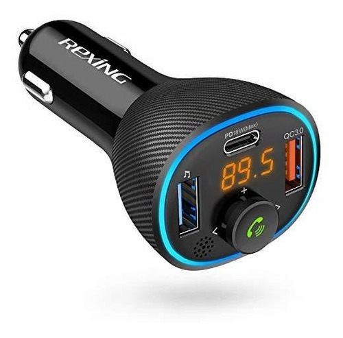 Adaptador Bluetooth Para Carro Rexing Usb/usb C Fm -negro