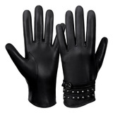 Fioretto Guantes De Cuero Genuino Para Mujer Forrado De Piel