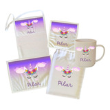 Set Jardín Personalizado, Toalla, Taza, Mantel Y Bolsa Tela