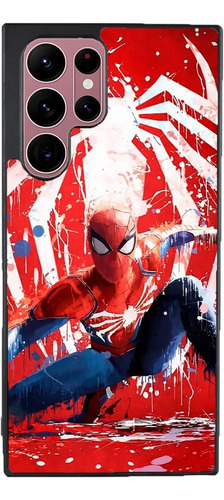Funda Para Galaxy Spiderman Hombre Araña Fondo Rojo Marvel