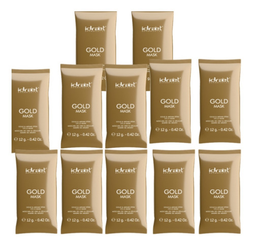 12 Mascarillas Faciales Gold Mask Antiage Idraet X 12 Gr