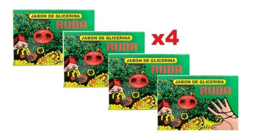 Packx4 Jabon Ruda Dese Un Baño De Buena Suerte