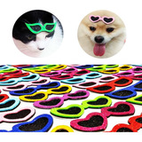 Adesivo Eva Colante Pet Oculos Grande Glitter Cao Gato 24uni