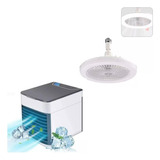  X6 Lampara Y Ventilador Foco Led + Regalo 1 Mini Enfriador 