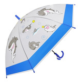 Paraguas Infantil Colorido Reforzado Silbato Diseño Liviano Color Azul 13714