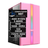 Pc Gamer Rosa Ryzen 5 4600g Vega 7 Ssd 240gb 16gb 3200mhz