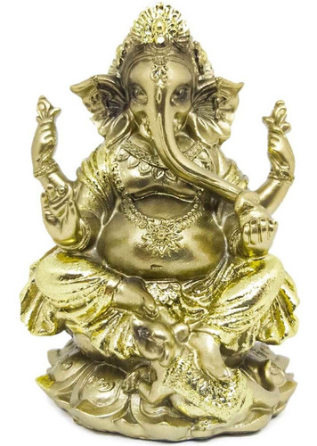 Estátua Ganesha Enfeite Decorativo Zen Sabedoria Estatueta