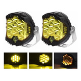 Par Faros Led Amarillo Potentes Redondo 50w Alta /baja 5