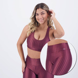 Conjunto Selene Top Com Bojo + Legging 3d Bordô