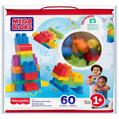 Mega Blocks Bolsa Grande De Bloques De Construcción 60 Pzas | Envío gratis