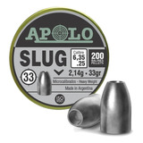 Diabolos Ojiva Slug Apolo .25  6.35 Mm X 200 Und 33gr