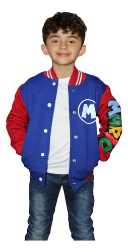 Chaquetas Béisbol Mario Bros Lugi Bowser Chamarra Para Niños