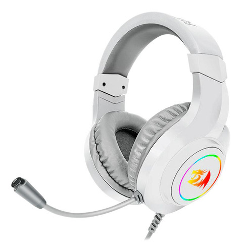 Headset Gamer Redragon Hylas Branco Lunar Rgb