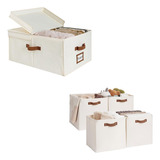 Caja De Almacenamiento Decorativa Para Armario Con 4 Cubos D