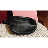 Jackie Smith Gotham Belt Bag Riñonera Negra Con Detalle Leer