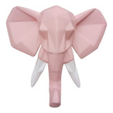 Elefante Origami Rosado Aplique Pared Decoracion