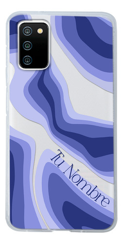 Funda Para Galaxy Para Mujer Curvas Azules Con Tu Nombre