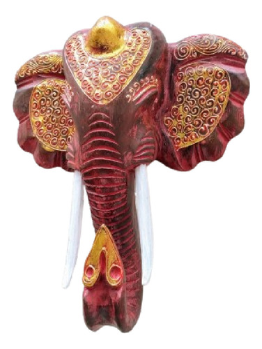 Mascara Elefante De Pared Madera Teka De Indonesia 30 Cm