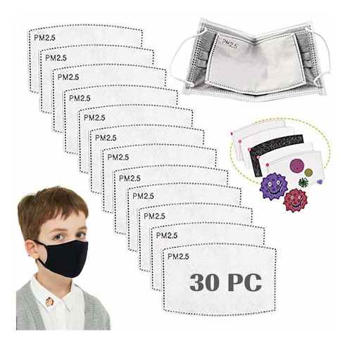 30 Filtros De Pm2.5 5 Capas Para Niños Almohadilla