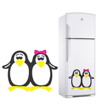 Adesivo Decorativo Para Geladeira Pinguim Casal Abraçados