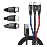 Cable 3 En 1 Mcdodo Para Lighting Tipo C Micro Usb 3a 1.2m