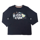 Polera Bebe Manga Larga Focal Negro Corona