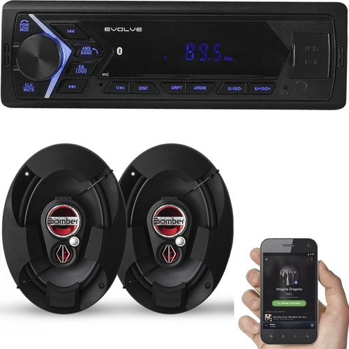 Aparelho Mp3 Com Bluetooth Radio Fm Usb + Falante Bomber 69