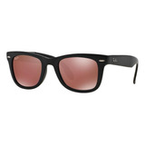 Ray Ban Rb4105 601s/2k Wayfarer Folding Vino Espejo Negro